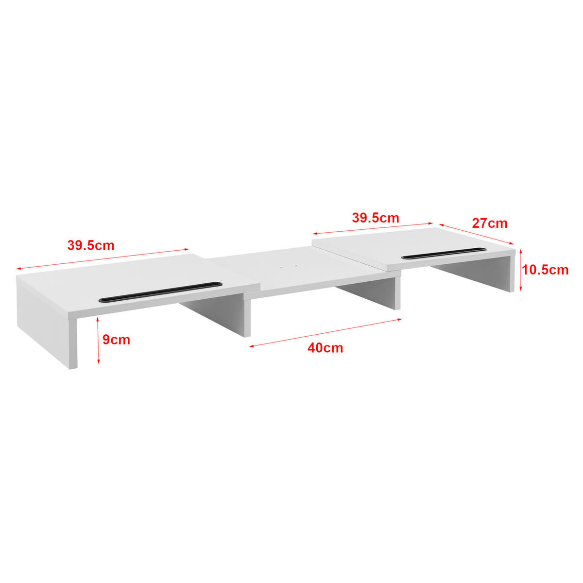 MONITORSTÄNDER Vilppula - Weiß, Holzwerkstoff (27/79/10.5cm) - [en.casa]
