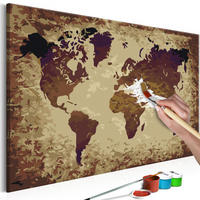 MALEN NACH ZAHLEN 50/40 cm - Beige/Braun, Textil (1.4/40cm) - KUNSTLOFT