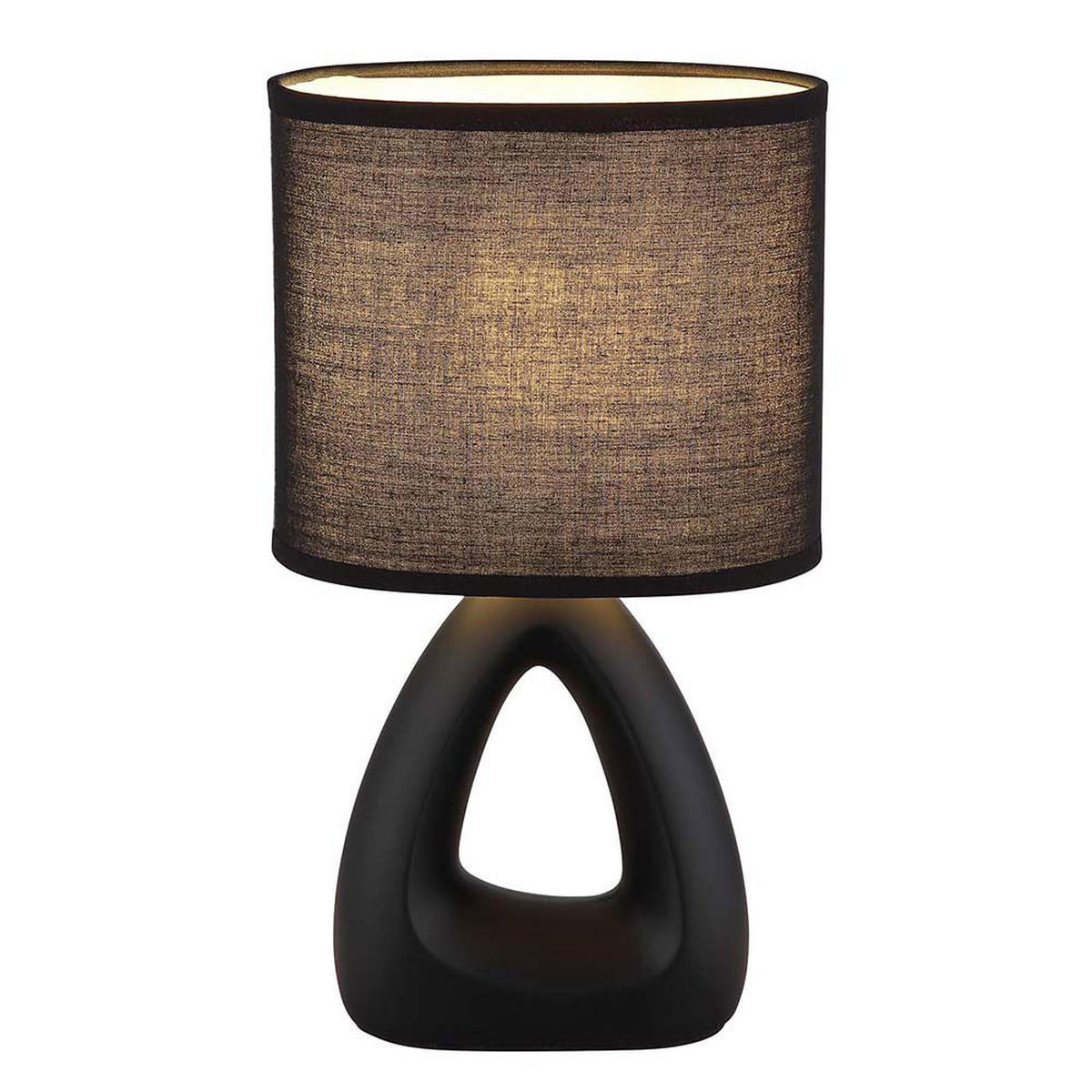 TISCHLEUCHTE Keramik Schwarz Textil - Schwarz, Textil (17/10/30cm) - Globo Lighting