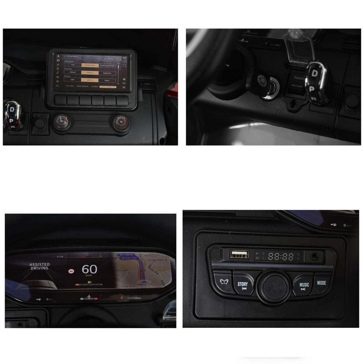 ELEKTROAUTO Range Rover grün SUV metallic Fernbedienung Gurt EVA-Reifen - Grün, Kunststoff (131/81/60cm) - Moni