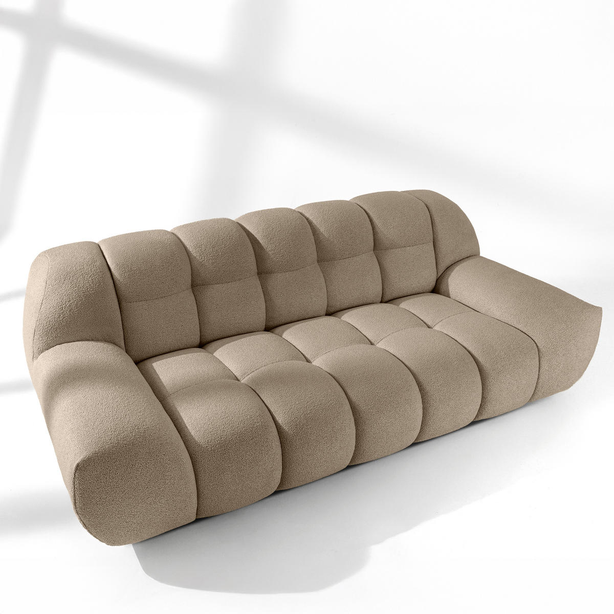 SITZGARNITUR VENA Bouclé, Beige - Beige, Holz/Textil (65/38/65cm) - KONSIMO®