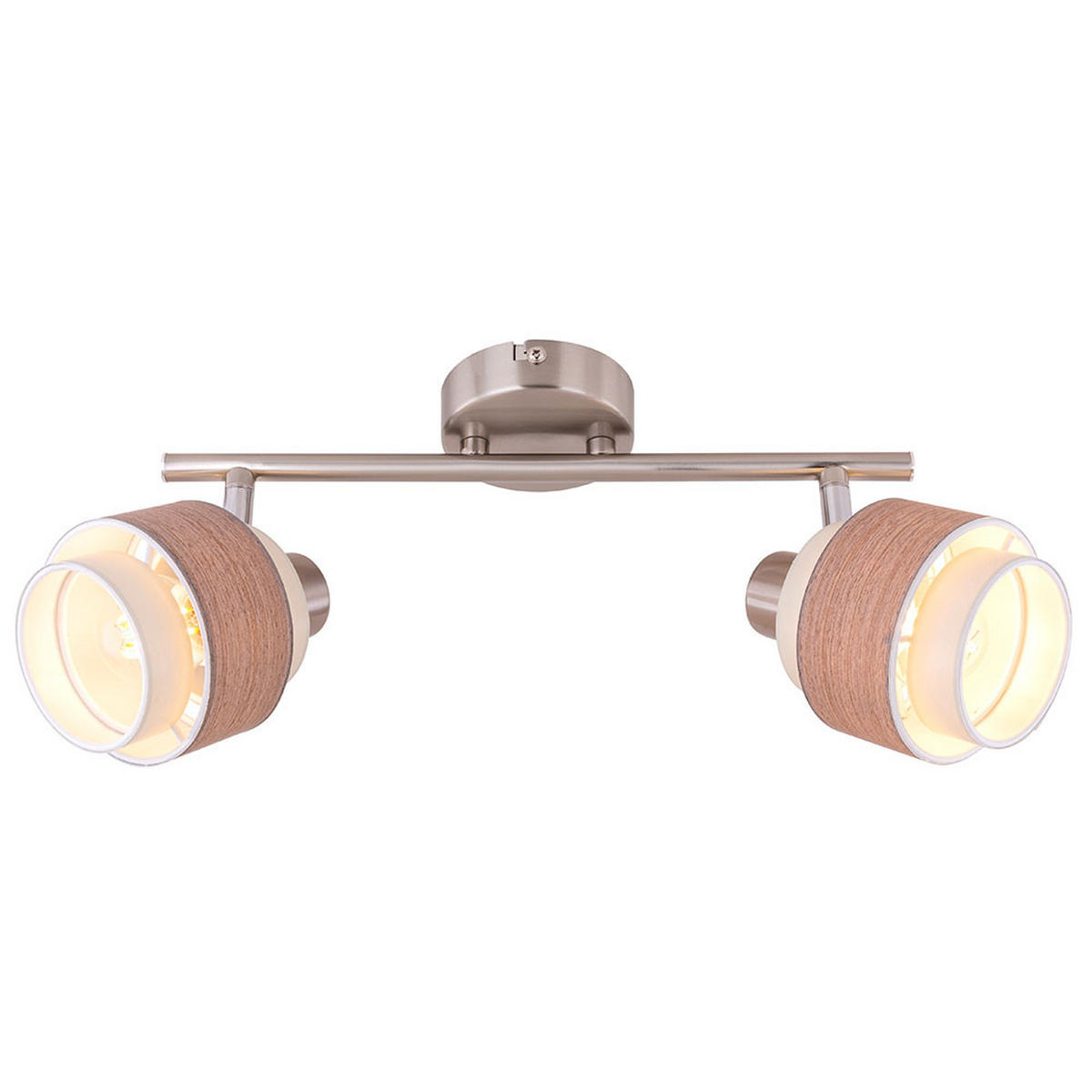 DECKENLEUCHTE RITA Silber mit schwenkbaren Spots - Silberfarben, Metall (15.5/32.5/10cm) - Globo Lighting