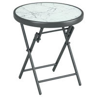BEISTELLTISCH DE-07363 mit Glasplatte Weiß - Weiß, Glas/Metall (45/45/50cm) - ComfortXL