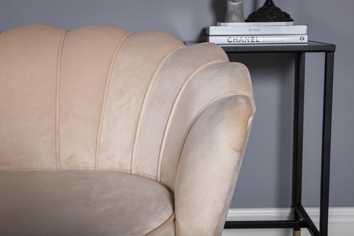 3-SITZER-SOFA Velours beige - Beige, Textil (181/79/78cm) - ebuy24