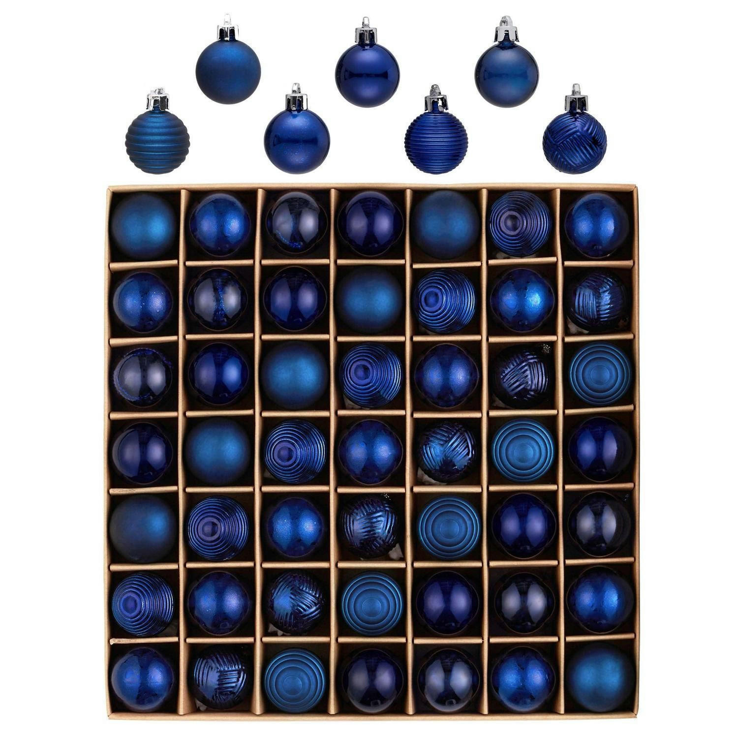 CHRISTBAUMKUGELN 49-teiliges Set 3 cm Blau - Blau, Kunststoff (3/3/3cm)