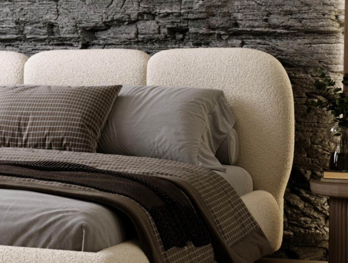 BETT Creme ROZA Mit Bettkasten 180x200 cm - Ecru, Textil (180/200cm) - Sepro Meble