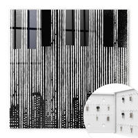 SCHLÜSSELBOX Weiß 30x30 cm – Türöffnung nach rechts - Geometrische Linien - Multicolor, Metall (30/30/5cm) - TULUP