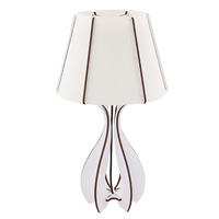 LED TISCHLEUCHTE LIGNANO Weiß Braun - Weiß, Textil (24/24/46cm) - Globo Lighting