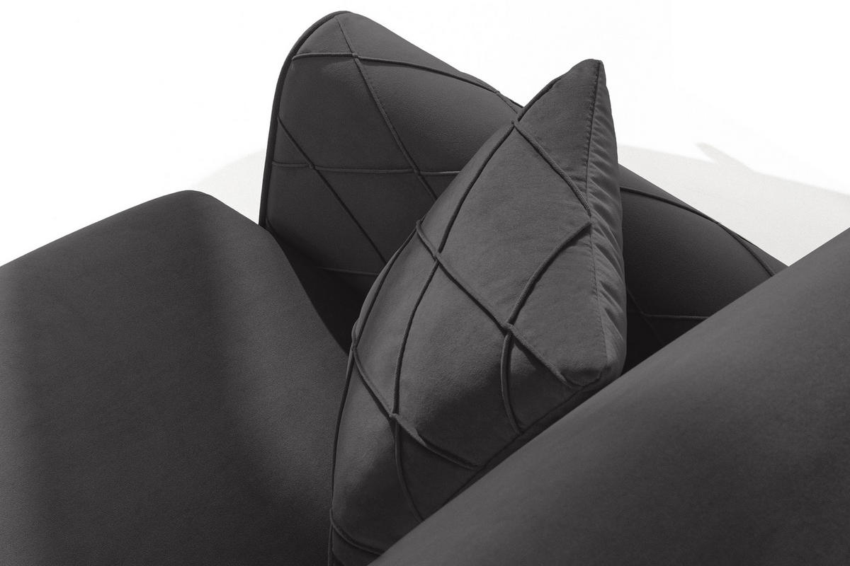 3-SITZER-SOFA GUSTAVO III Sofa 3 Velours, Graphitfarben - Graphitfarben, Holz/Holzwerkstoff (230/98/98cm) - KONSIMO®