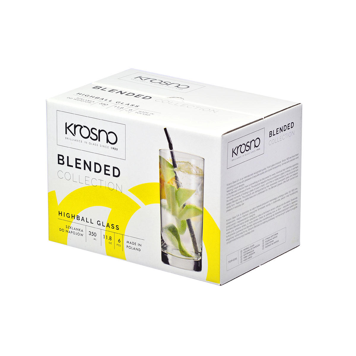 LONGDRINKGLÄSER BLENDED, 6ER-SET, 350 ML - Transparent, Glas (0.35L) - Krosno Glass