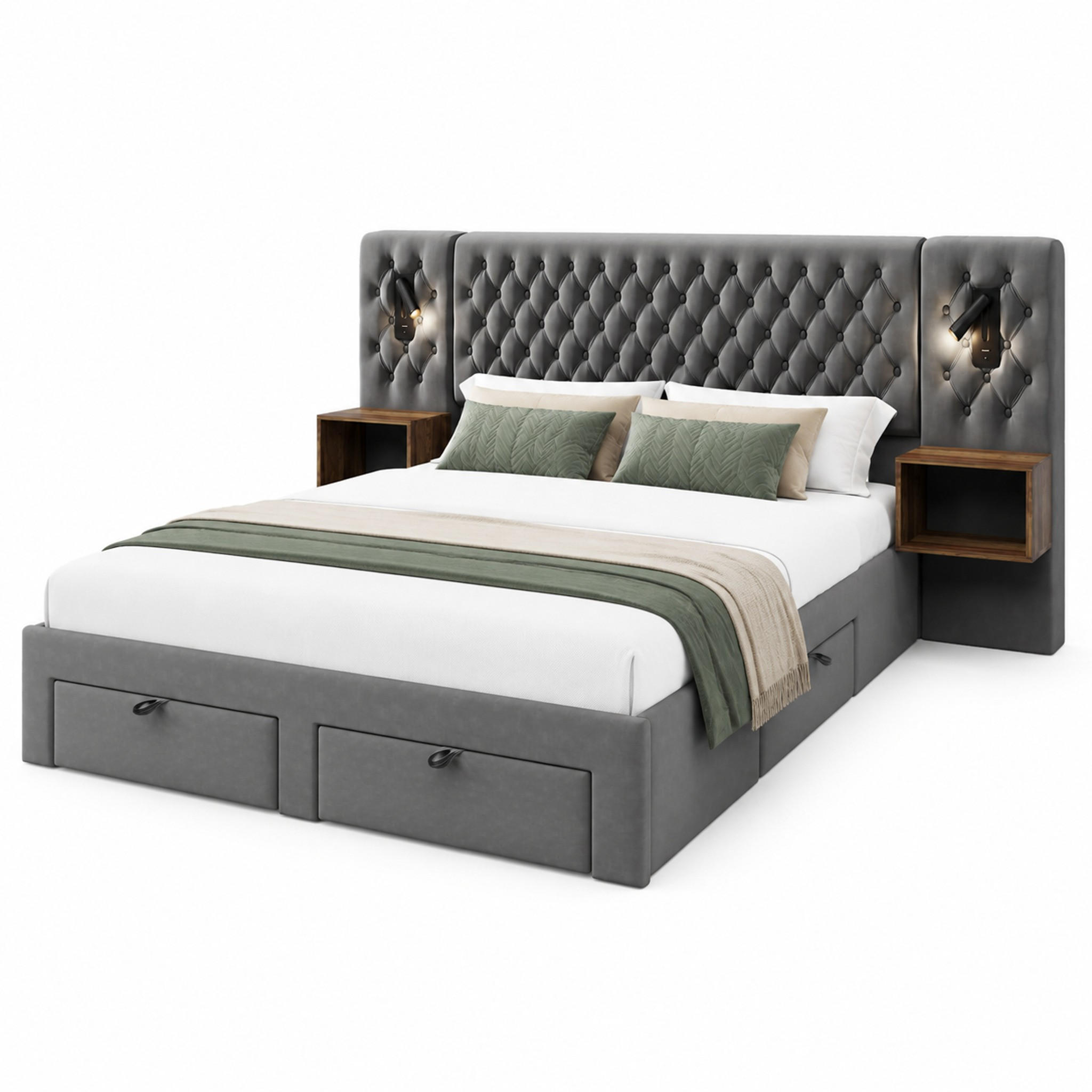 Beauniv Bett Grau 160x200 cm