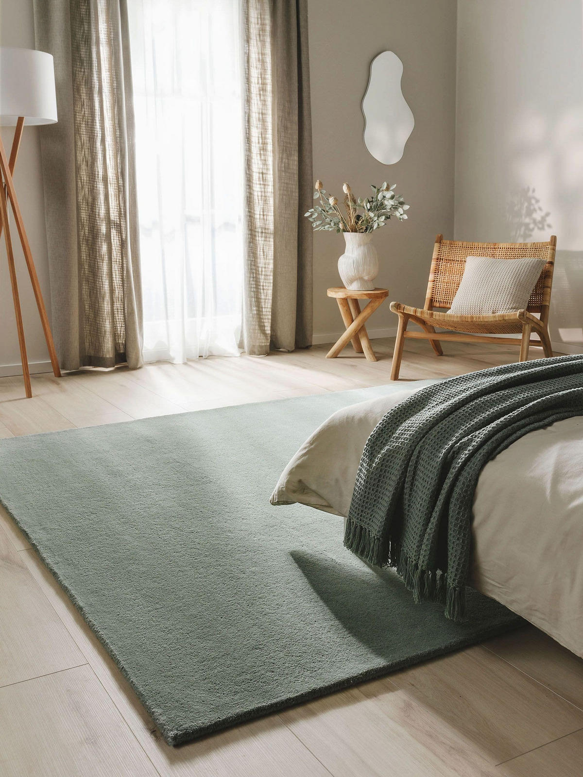 WOLLTEPPICH Bent Grün 250x350 cm - Grün, Textil (250/350cm) - benuta Nest