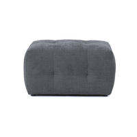 POLSTERHOCKER mit raffinierten Steppungen, zu passendem Sofa, Wellenunterfederung, Chenille-Bezug Grau / 21058 - Schwarz/Grau, Kunststoff/Textil (87/46/68cm) - luma-home