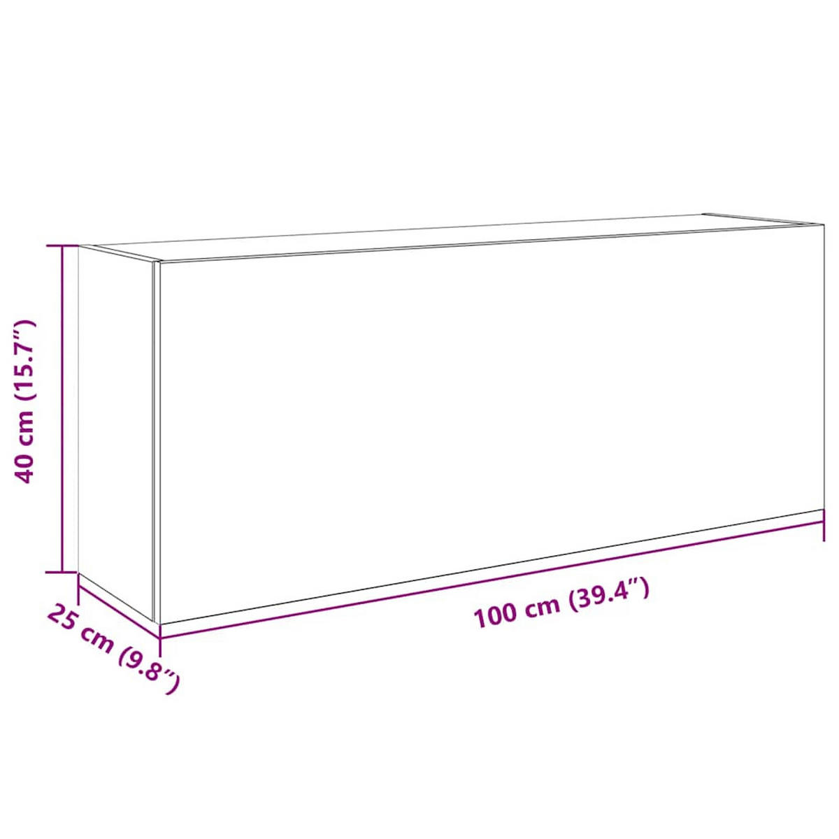 BAD-WANDSCHRANK Betongrau 100/25/40 Cm Holzwerkstoff - Grau, Holzwerkstoff (25/40/100cm) - vidaXL