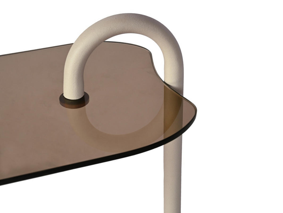BEISTELLTISCH Amy Beige 48/30/65 cm - Beige, Glas (48/30/65cm) - Livingfurn