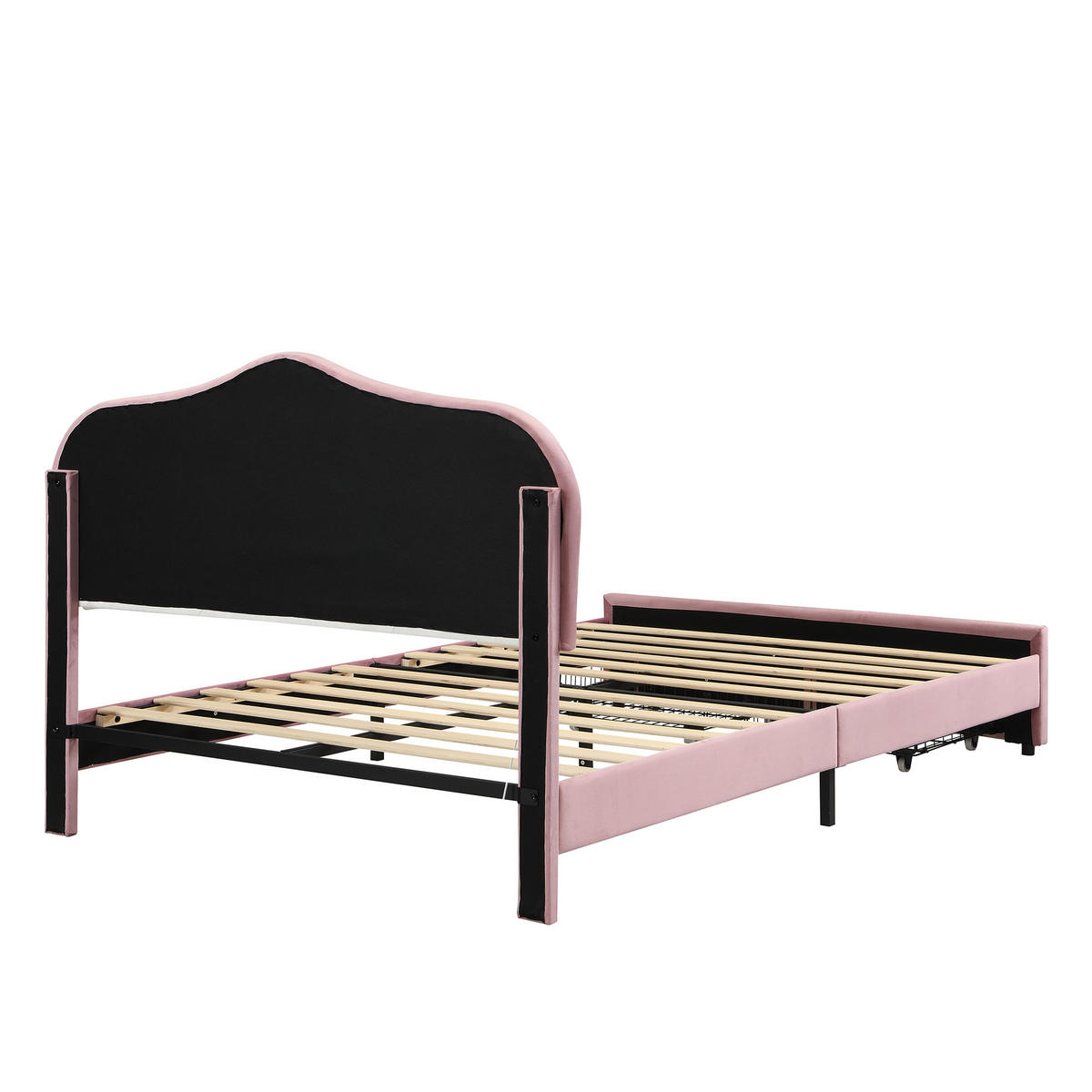 POLSTERBETT 140/200 cm mit 2 Schubladen und LED, DE-41731, in Rosa - Pink, Holzwerkstoff (140/200cm) - ComfortXL