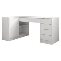 ECKSCHREIBTISCH Tireno - Schwarz/Weiß, Holzwerkstoff/Kunststoff (98/158/76cm) - MIRJAN24