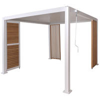 PERGOLA 1x Lamellenwand 2x Seitenwand 235x300x300cm Weiß - Weiß, Metall (300/235/300cm) - BERLINLODGE