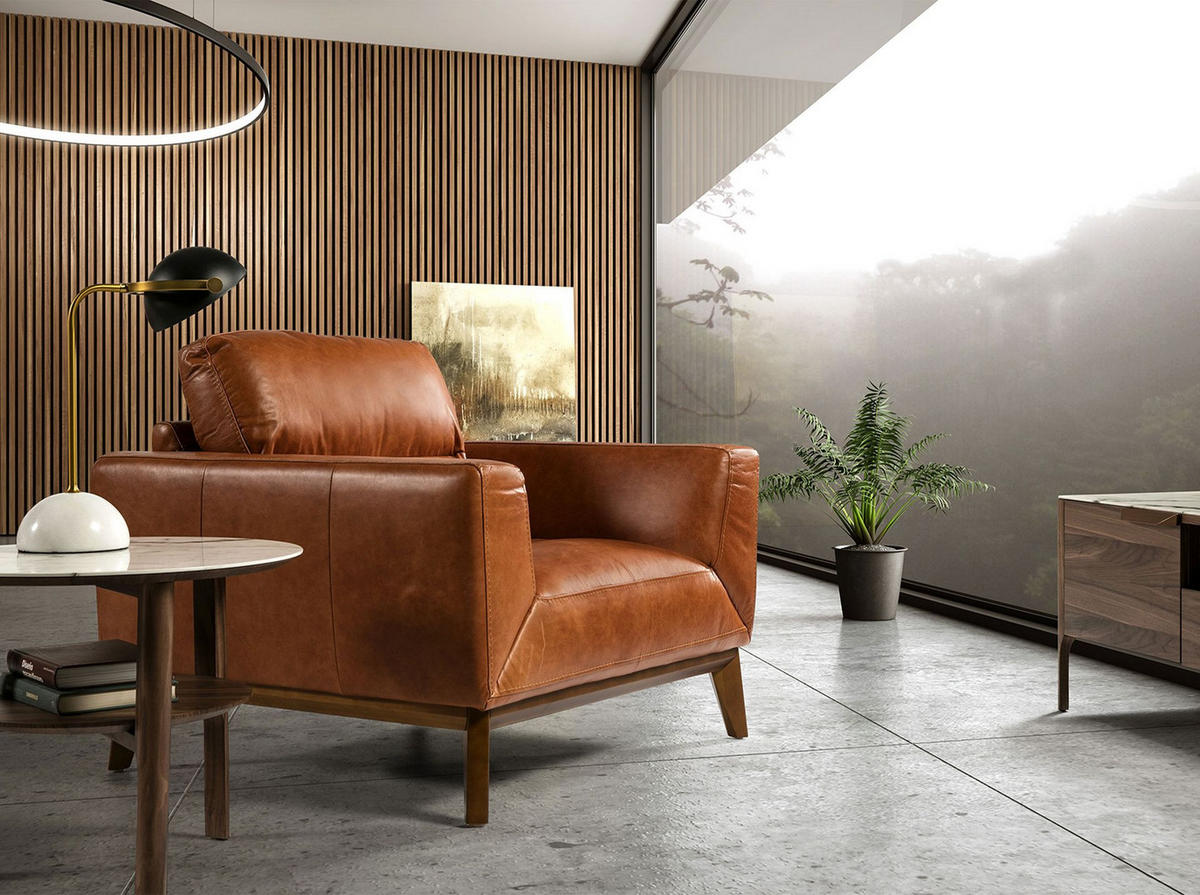 ECKTISCH Runder Ecktisch aus Porzellanmarmor und Nussbaumholz Ø60/50 cm - Nussbaumfarben/Weiß, Holz/Stein (60/60/50cm) - ANGEL CERDA