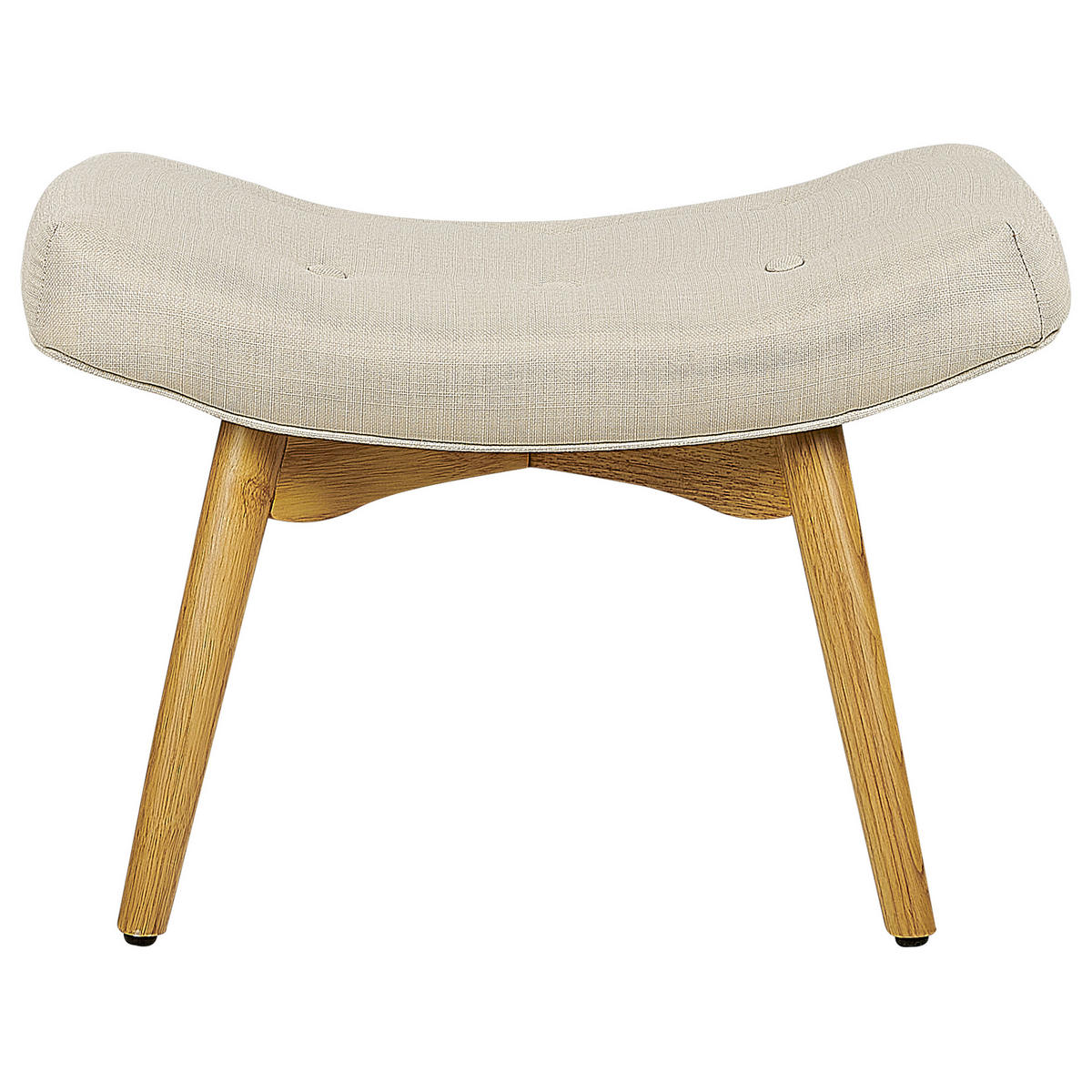SESSEL Helles Beige mit Hocker Vejle - Beige/Creme, Textil (81/100/78cm) - Beliani