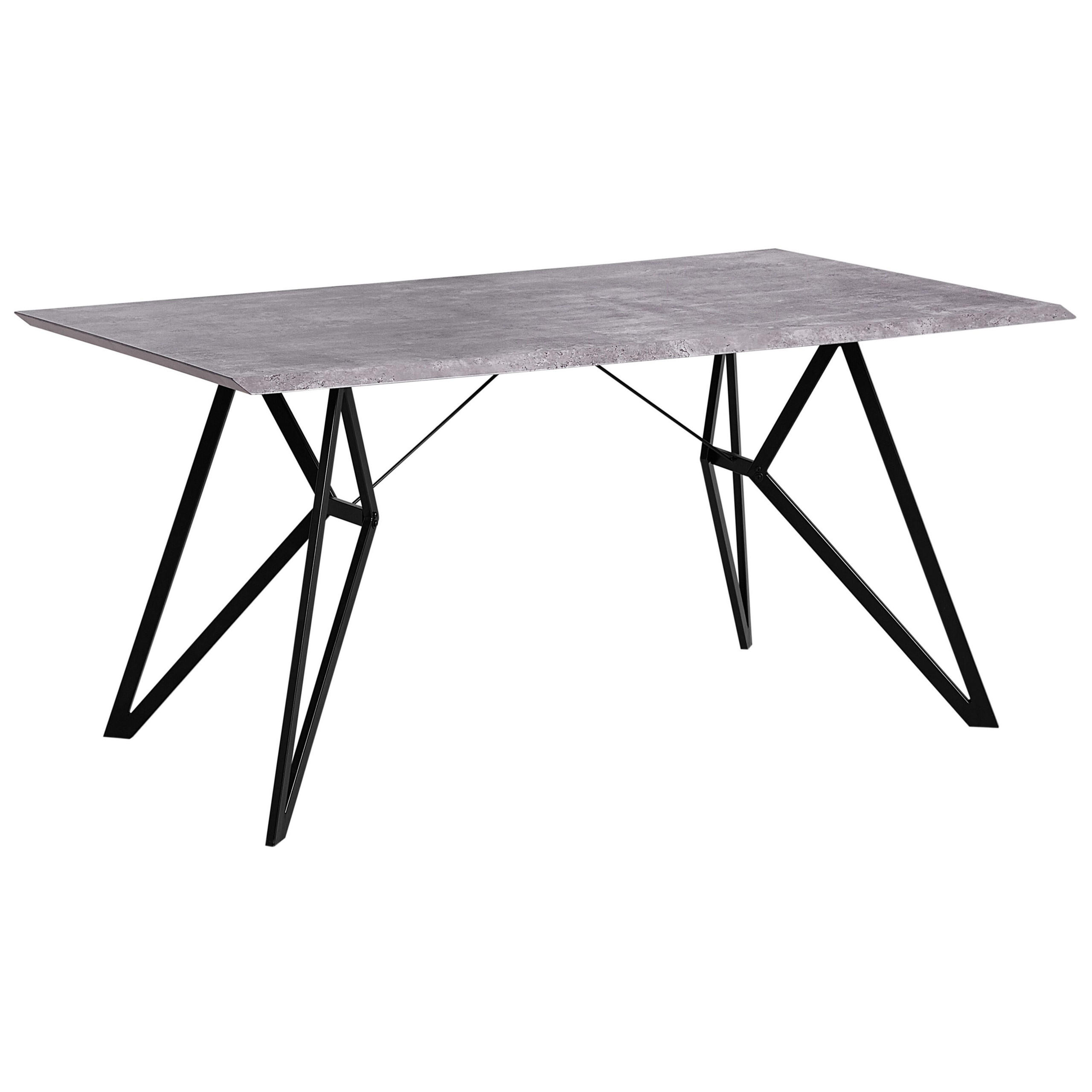 ESSTISCH 160/90/76 cm Hellgrau Rechteckig Buscot - Grau, Holzwerkstoff (160/90/76cm) - Beliani