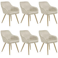 ESSZIMMERSTUHL 6er Set Marilyn 58 x 62 x 82 cm creme/gold - Goldfarben/Creme, Kunststoff (58/82/62cm) - tectake