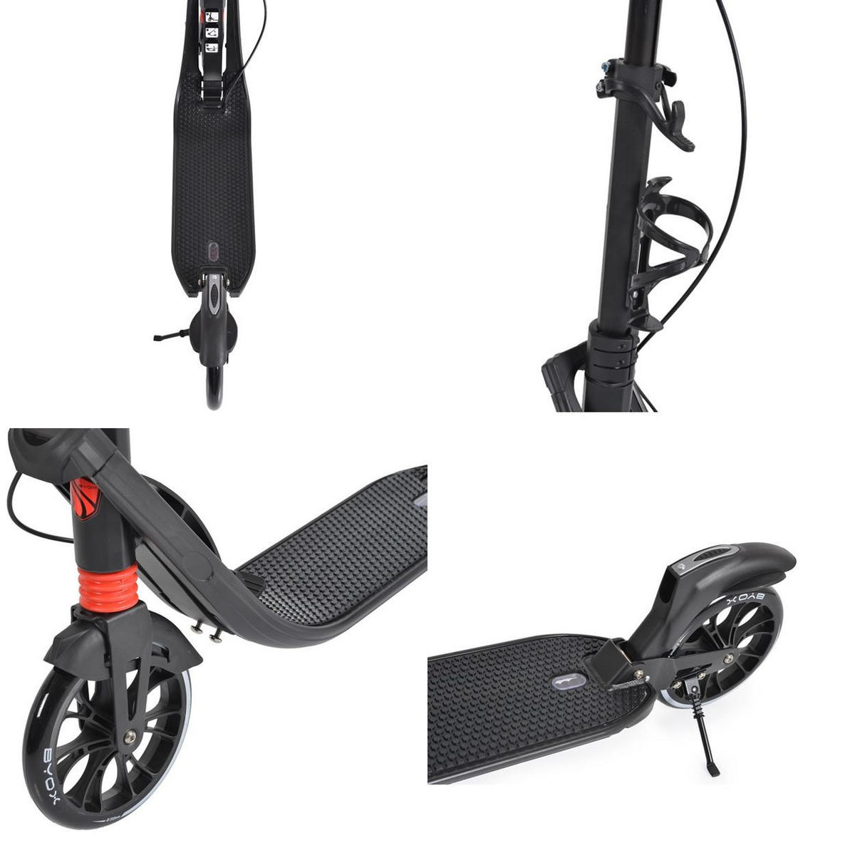 KINDERROLLER Avatar faltbar schwarz Bremse, Flaschenhalter, verstellbar, ABEC-9 - Schwarz, Metall (93/52/104cm)