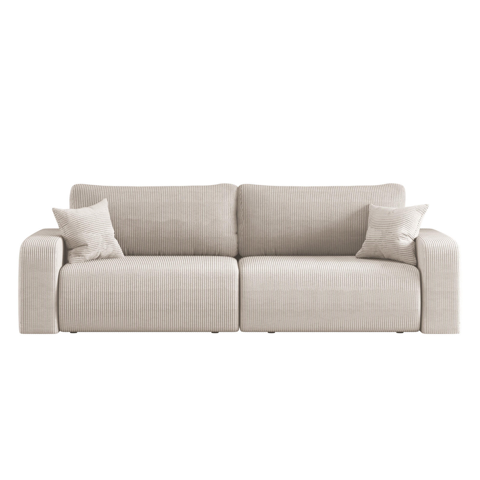 SCHLAFSOFA MILANO und Bettkasten Stoff Poso Beige - Beige, Holz (246/83/98cm) - Kaiser Möbel