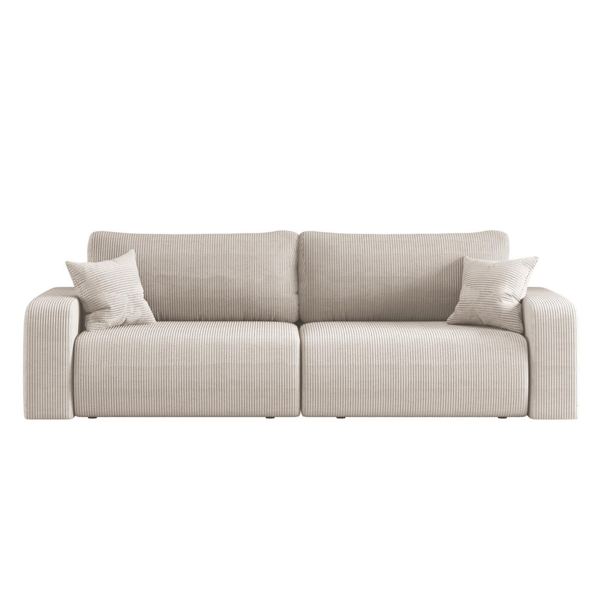SCHLAFSOFA MILANO und Bettkasten Stoff Poso Beige - Beige, Holz (246/83/98cm) - Kaiser Möbel