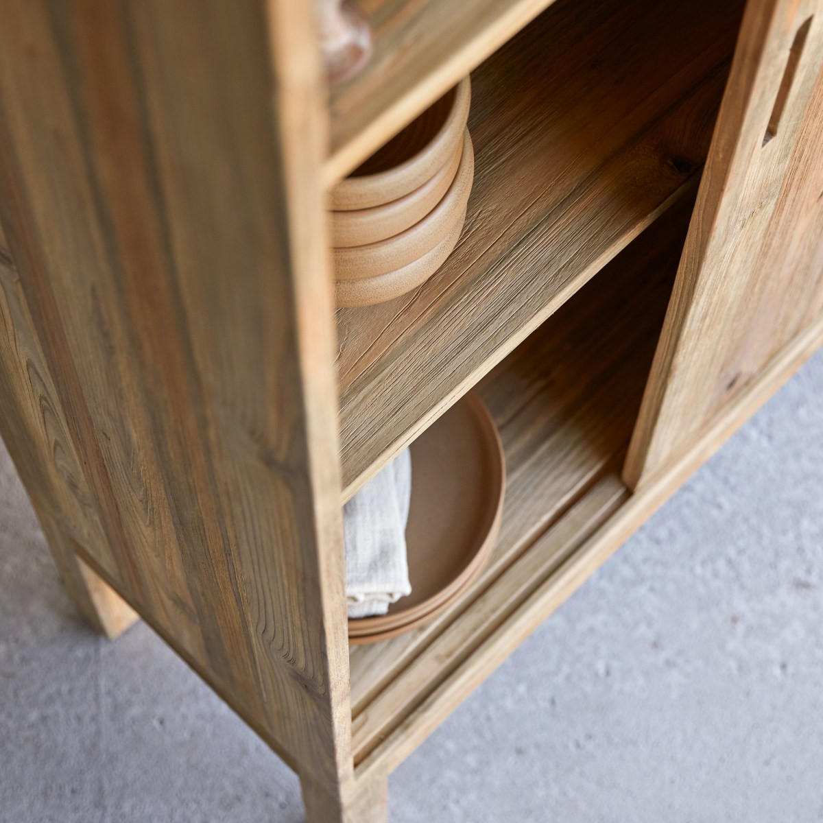 ANRICHTE Elias Natur aus Teak - Naturfarben, Holz (130/150/40cm) - Tikamoon