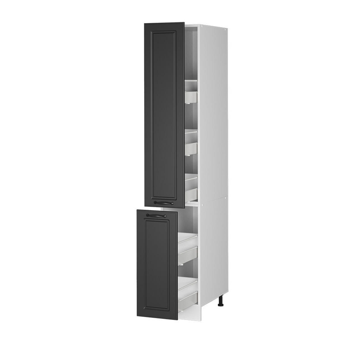 APOTHEKERSCHRANK R-Line Anthrazit Landhaus 30 cm - Dunkelgrau/Anthrazit, Holzwerkstoff (30/206.8/57.2cm) - Vicco