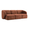 3-SITZER SOFA Chenille Stoff Orange - Terracotta/Schwarz, Holzwerkstoff/Kunststoff (244/75/94cm) - Makamii