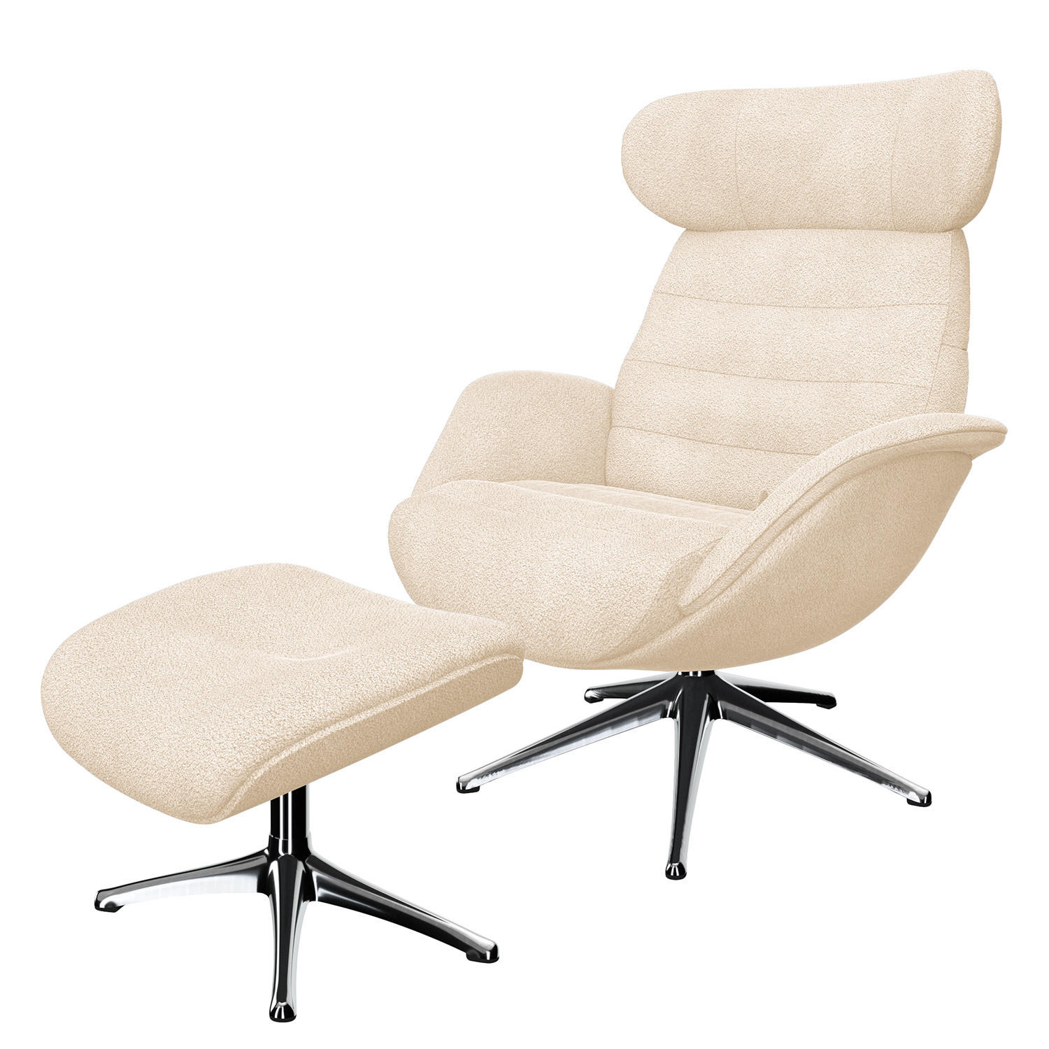 RELAXSESSEL - Beige, Textil/Metall (90/107/90cm) - home24