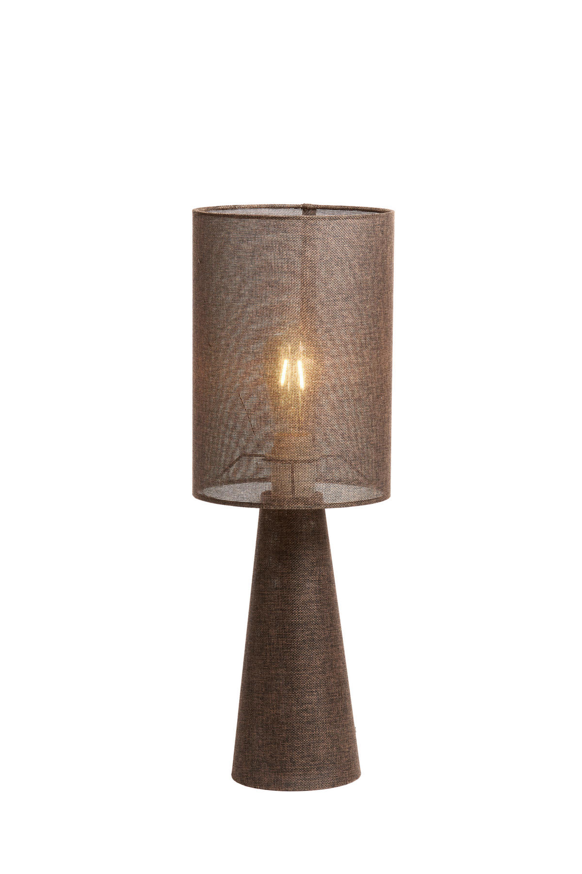 TISCHLAMPE Micky Braun Ø20/58 cm - Dunkelbraun, Textil (20/20/58cm) - Light & Living