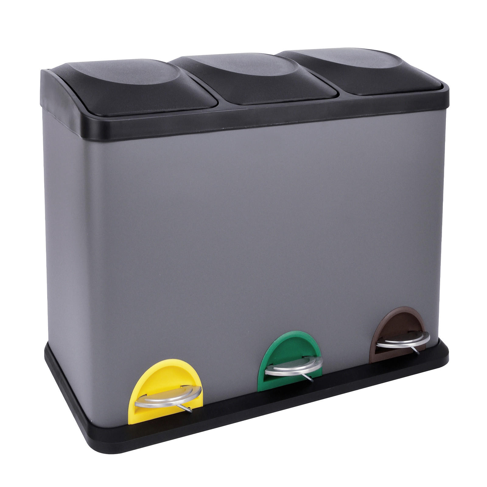 MÜLLEIMER TC3X15 - Grau, Metall (60/48/33cm) - SVITA
