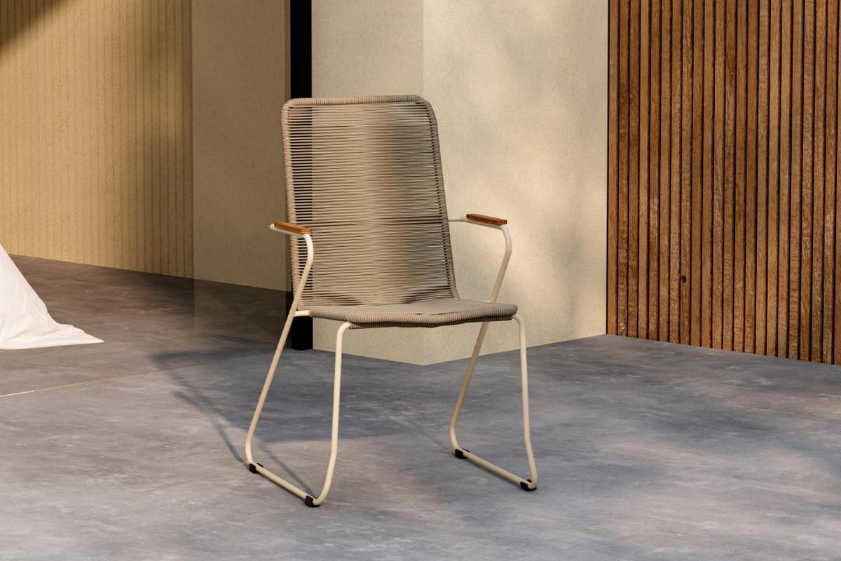 GARTENSTUHL, Bois, Beige, Stahl, 63 x 65 x 93 cm - Beige, Metall (63/93/65cm) - ebuy24