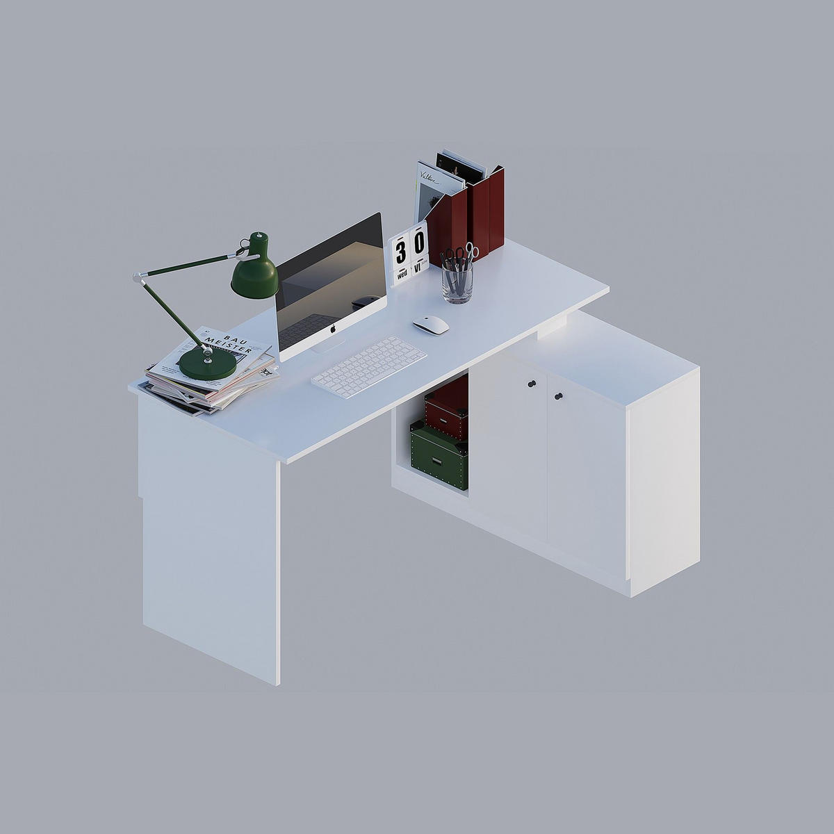 SCHREIBTISCH basak weiss - Weiß, Holz (130/60/74cm) - Habitat Garten