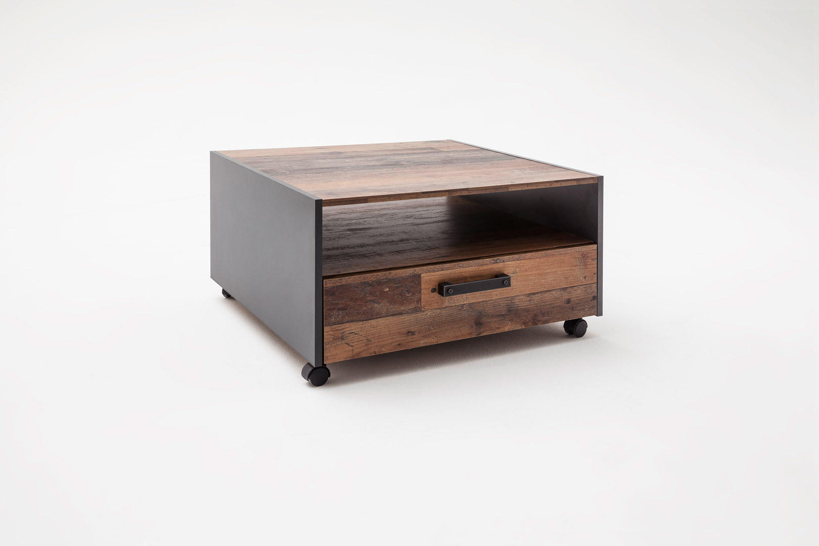 COUCHTISCH 1 Schublade, 1 offenes Fach Old Wood Dekor - Eiche Wotan, Holzwerkstoff (70/70/40cm) - ebuy24