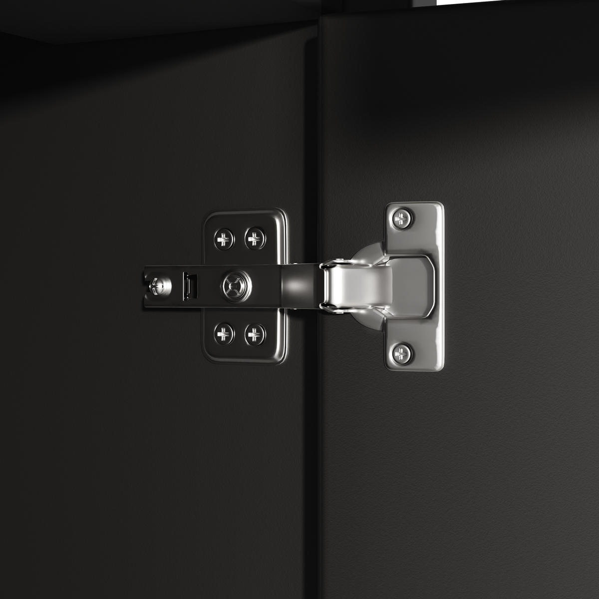 GESCHIRRSCHRANK aus MDF/Spanplatte 120x35x167 cm in Schwarz mit LED - Schwarz, Holzwerkstoff (120/167/35cm) - Modfu