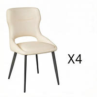 ESSSTUHL 4er-Set mit Armlehnen 43 x 40 x 86 cm Beige - Beige, Metall (40/86/43cm) - Meubliv