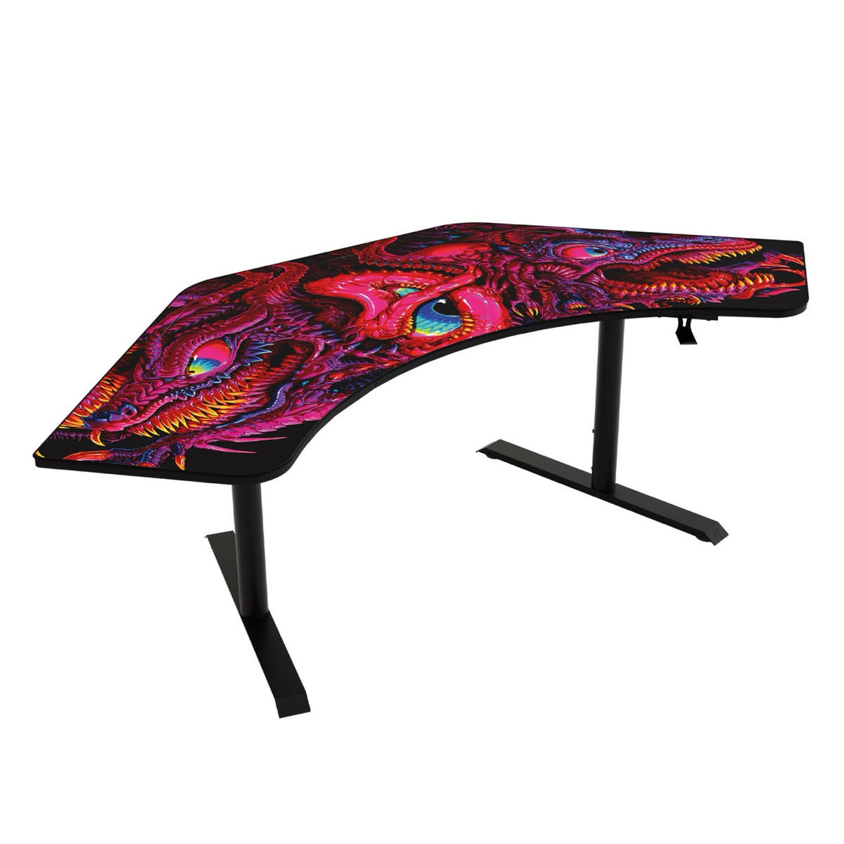 GAMINGTISCH Arena Angelo 225/71/71-81 cm Crawling Chaos - Schwarz, Metall (71/225/71cm) - Arozzi