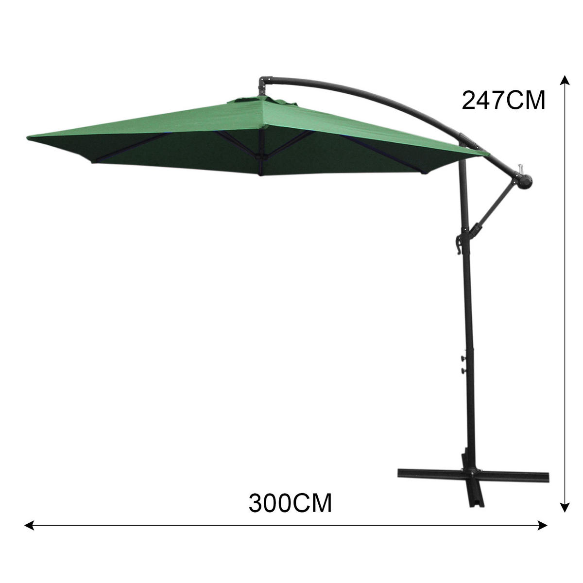 SONNENSCHIRM 3M -Grün - Grün, Textil/Metall (300/300cm) - Monstershop