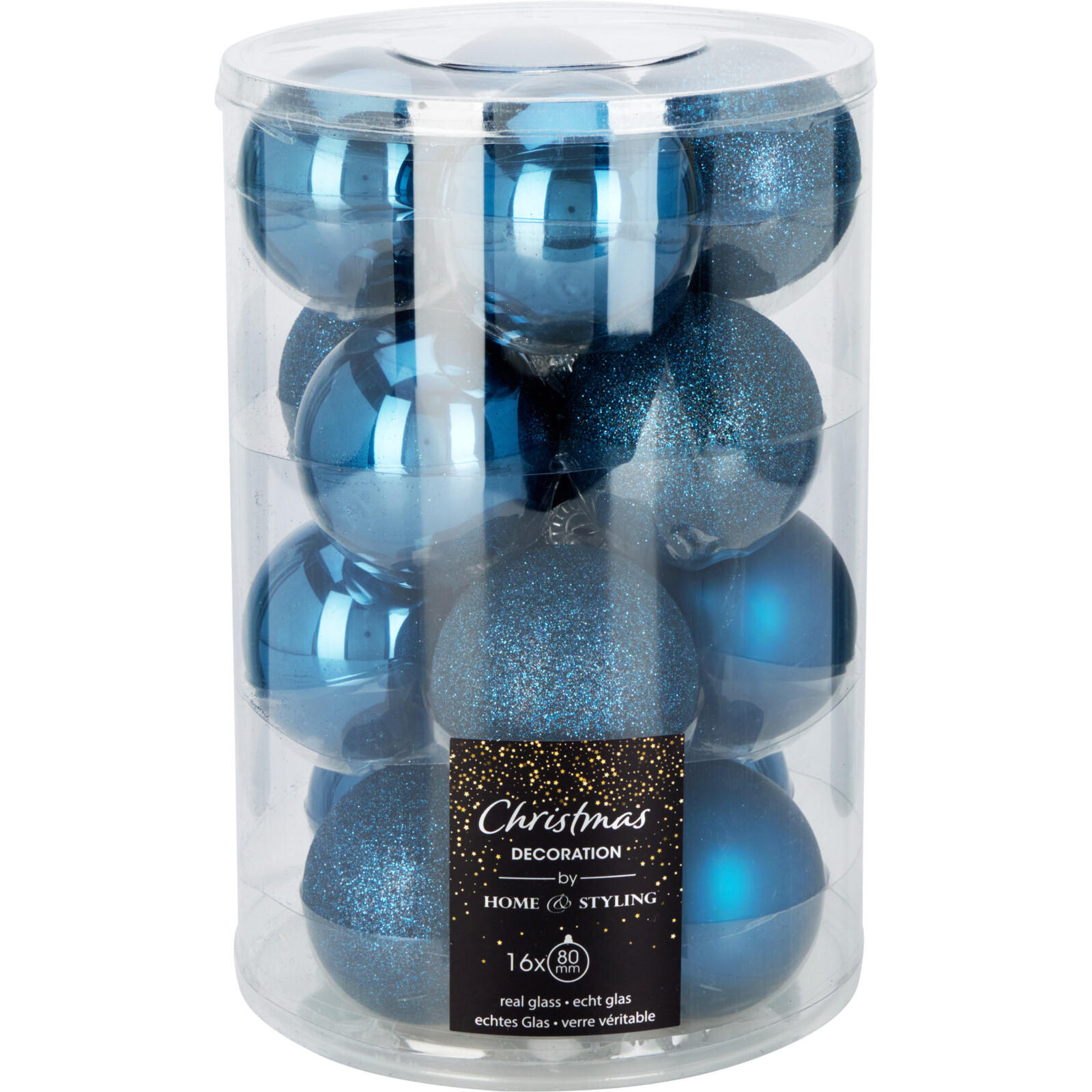 GLASKUGELN Blau Ø 8 cm, 16er-Set - Blau, Glas (20.1/29.8/20.1cm) - Home Styling Collection