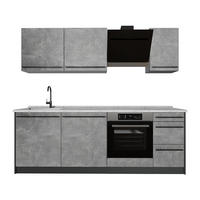 KUCHYŇSKÝ KOUT R-Line, Beton/Antracit, 220 cm bez pracovní desky - šedá/antracitová, kompozitní dřevo (220/81.6/46cm) - Vicco
