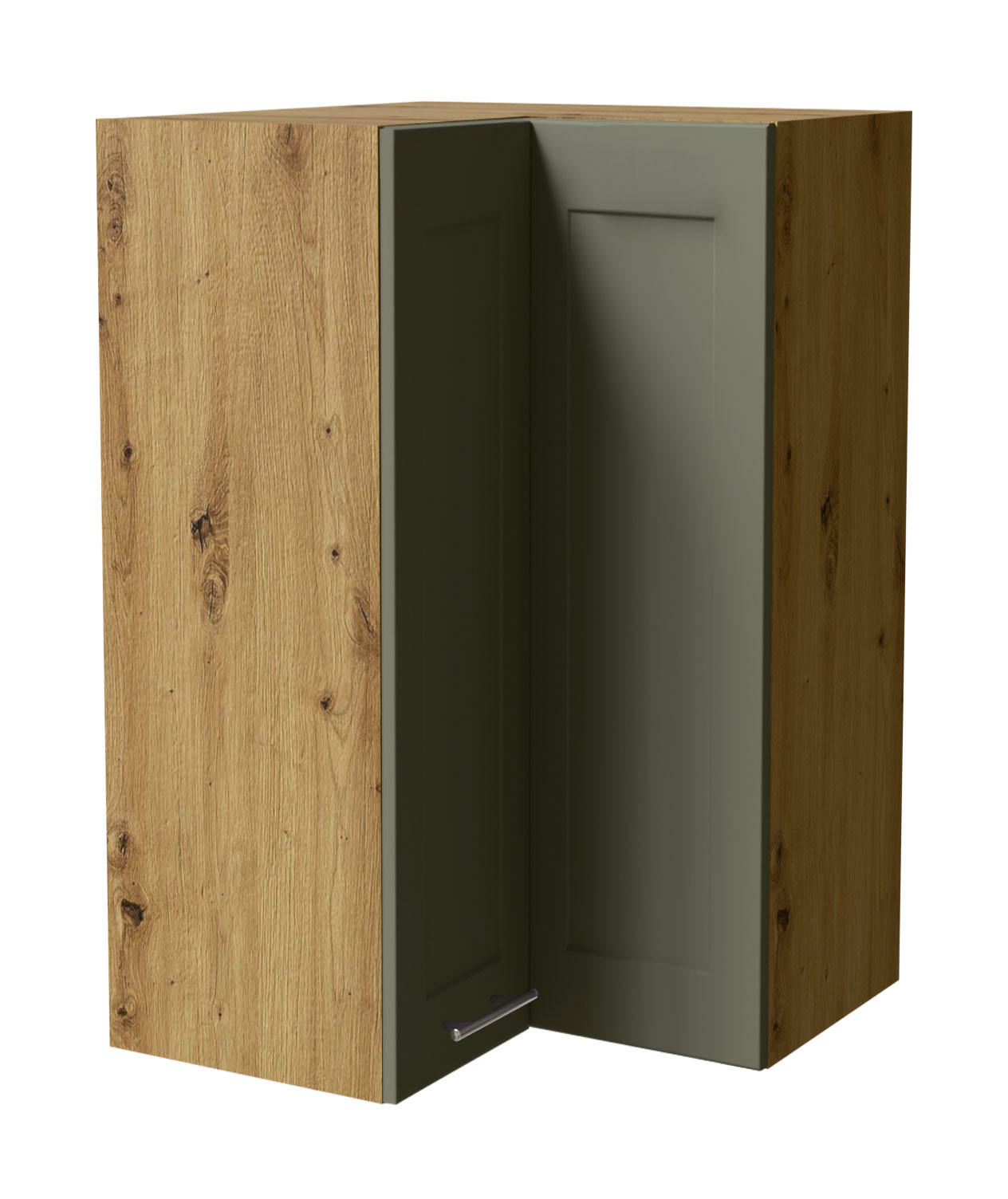 ECKHÄNGESCHRANK Oslo W14/60 Eiche Artisan / Reed Green Matt 60 / 60 / 96cm - Eiche Artisan/Grün, Holz/Holzwerkstoff (60/96/60cm) - Feldmann-Wohnen