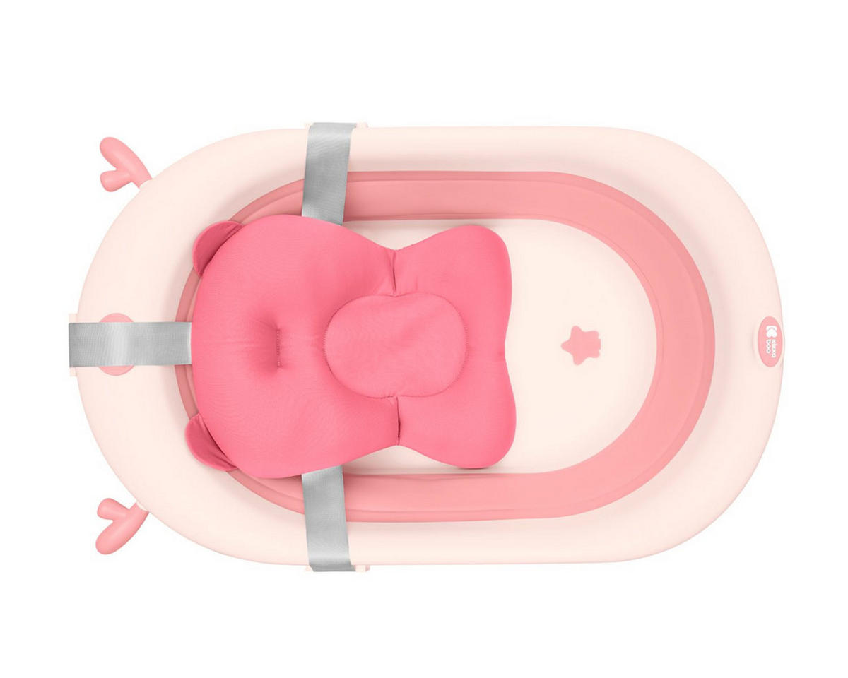 BADEKISSEN Bär Badehilfe pink Wannenauflage, Baby-Badewannenkissen, Clips - Rosa, Kunststoff (32/45cm) - Kikka boo