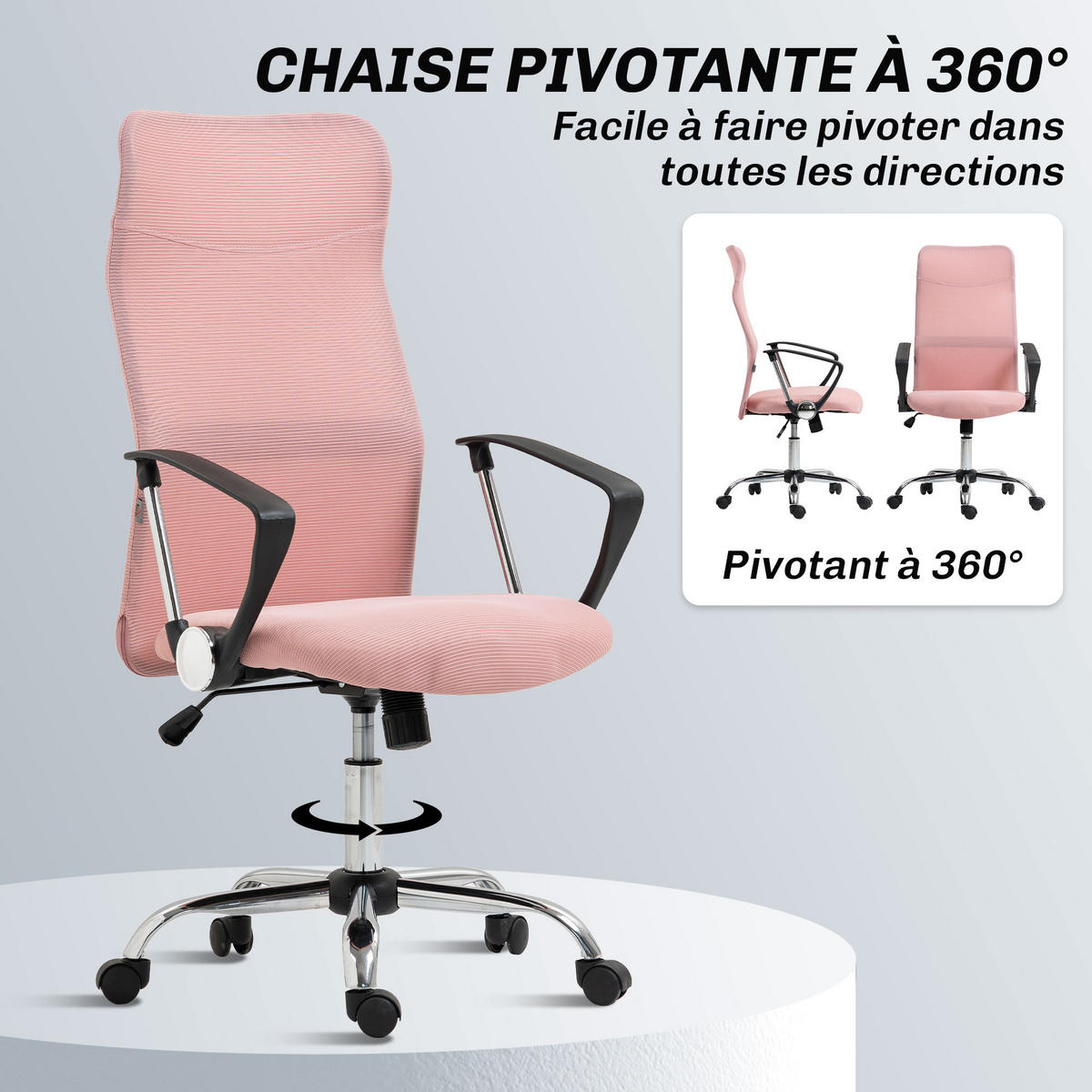 CHEFSESSEL Rosa 63.0/65.0/119.0 cm - Rosa, Textil (65/119/63cm)