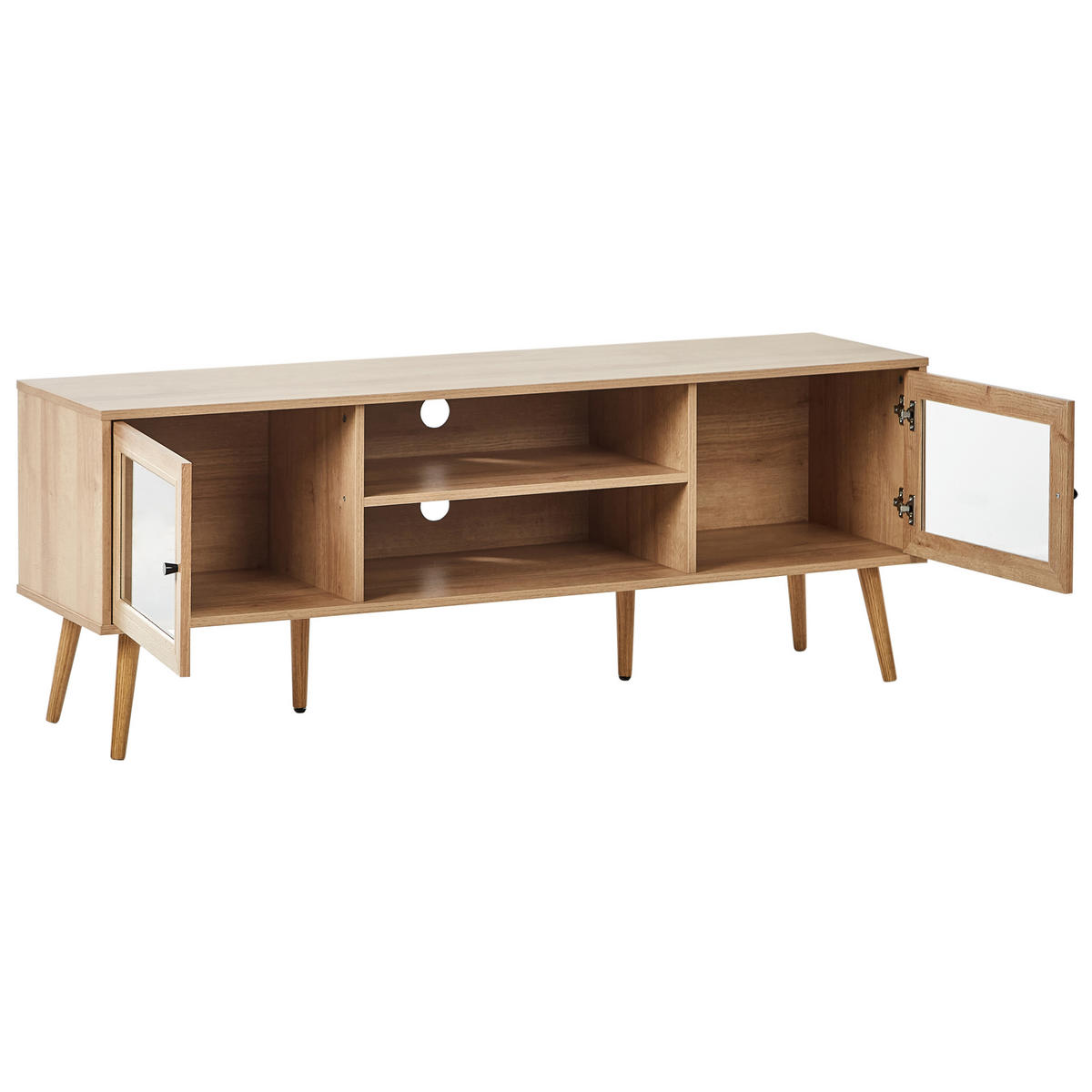 TV-MÖBEL Heller Holzfarbton Albany - Hellbraun, Holzwerkstoff (150/56/39cm) - Beliani