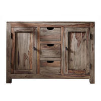SIDEBOARD Sheesham 120x45x85 grau geölt NATURE GREY #83 - Grau, Holz (120/85/45cm) - Massivmoebel24