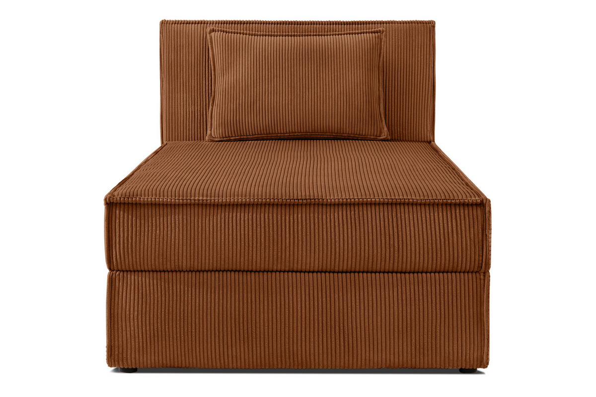 BOXSPRINGBETT ROTI Einzelbett, orange - Schwarz/Orange, Holz/Holzwerkstoff (80/200cm) - KONSIMO®